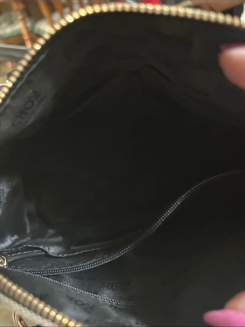 MICHAEL Michael Kors Taupe MK Logo Satchel with Black Handles and Gold Hardware